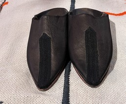 Moroccan black slipper women&#39;s shoes, Moroccan black slippers for women&#39;s - £46.81 GBP
