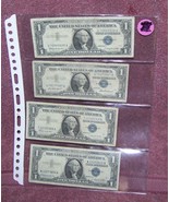 lot of {4] 1957  b series $1 silver certificates - £20.54 GBP