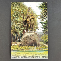 Antique 1905 Coming of White Man City Park Portland, OR Glitter Postcard Cancel! - £5.49 GBP