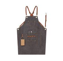 Leather Cross Back Straps Canvas Aprons Gifts For Men Women - £50.12 GBP