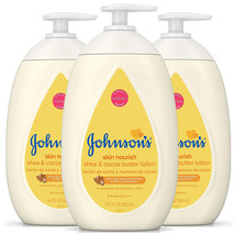 3-New Johnsons Moisturizing Dry Skin Baby Lotion with Shea &amp; Cocoa Butter, 16.9 - £32.35 GBP