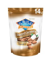 Blue Diamond Almonds Toasted Coconut Flavored Snack Nuts, 14 Oz Resealable Bag - £11.06 GBP