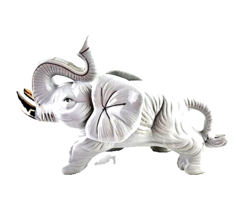 Vintage White Ceramic Elephant Gold Tusks - $22.76