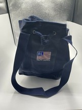 Vtg 90s Y2K Ralph Lauren POLO SPORT Drawstring Bucket Bag USA Flag Vinyl Tote - £50.63 GBP