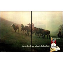 1971 Marlboro Cigarettes 2 Page Vintage Print Ad Wild Horses Misty Fog W... - £8.48 GBP