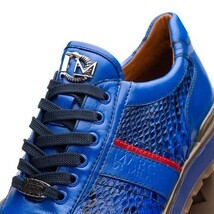 Brescia Genuine Snake and Calfskin Fashion Sneaker Electric Blue image 3