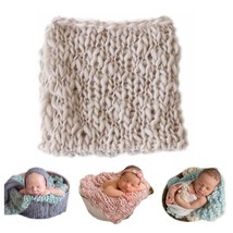 Newborn Baby Photo Props Blanket Handmade Knitted Twist Wrap Posing Aid Backdrop - £29.78 GBP