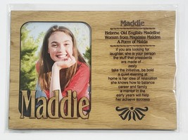 MADDIE Personalized Name Profile Laser Engraved Wood Picture Frame Magnet - £10.88 GBP