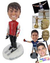 Personalized Bobblehead Male Skier Posing Before Going Down The Slopes - Sports  - £73.13 GBP