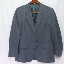 Vtg 80s Hart Schaffner Marx 44L Gray Check Button Blazer Suit Jacket Sport Coat - £15.72 GBP