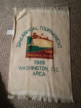 000 VTG WBA Virginia State 32nd Annual Tournament Towel 1989 Wash DC Bow... - $15.99