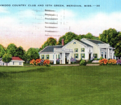 Northwood Country Club Postcard Vintage Meridian Mississippi Golf Course 1941 - £8.57 GBP