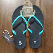 Third Oak Flip Flop Size 11 Sandals USA Turquoise Blue Black Recycled Re... - £13.77 GBP