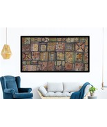 Antique Kali Zari Wall Decor Hanging Cotton Tapestry Rug Bohemia Twin Handcraft - $156.67