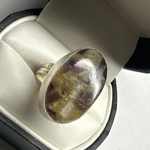 Vintage Sterling Silver 925 Rainbow Moon Stone Amethyst Ring SZ6 - $64.00 CAD