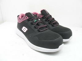 Skechers Women&#39;s Aluminum Toe SP Slip Resistant Safety Shoe Black/Pink Size 9.5M - £45.55 GBP