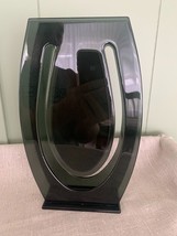 Period Mid Century Modern Black Cut Out Glass 10” Vase With Aluminum Center - $30.00