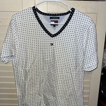 Tommy Hilfiger Short Sleeve V-Neck Stars Print Shirt Size Women Large - £10.18 GBP