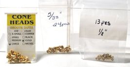 Fly-Tying Assorted¼”- 5/32” – 1/8” Brass Tapered Cone Heads #422 - $6.92