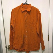 J Crew Mens Oxford Button Front Shirt Medium Orange Long Sleeve 42230 - £12.50 GBP