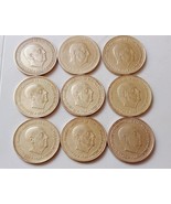 9 pieces 1 peseta Spain 1966 (Francisco Franco) star 67-68-69-70-71-72-73-74-75. - $1,342.28 MXN