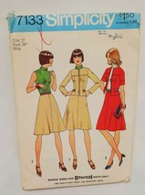 Misses Unlined Jacket Dress  Sewing Pattern 7133 Simplicity 1974 Size 12 Bust 34 - £15.71 GBP