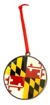 Round Maryland Flag Metal Tree Ornament - $8.99