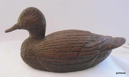 Vintage Duck Decoy Red Mill Pecan Shell and Resin Made in the USA 8&quot; - £13.40 GBP