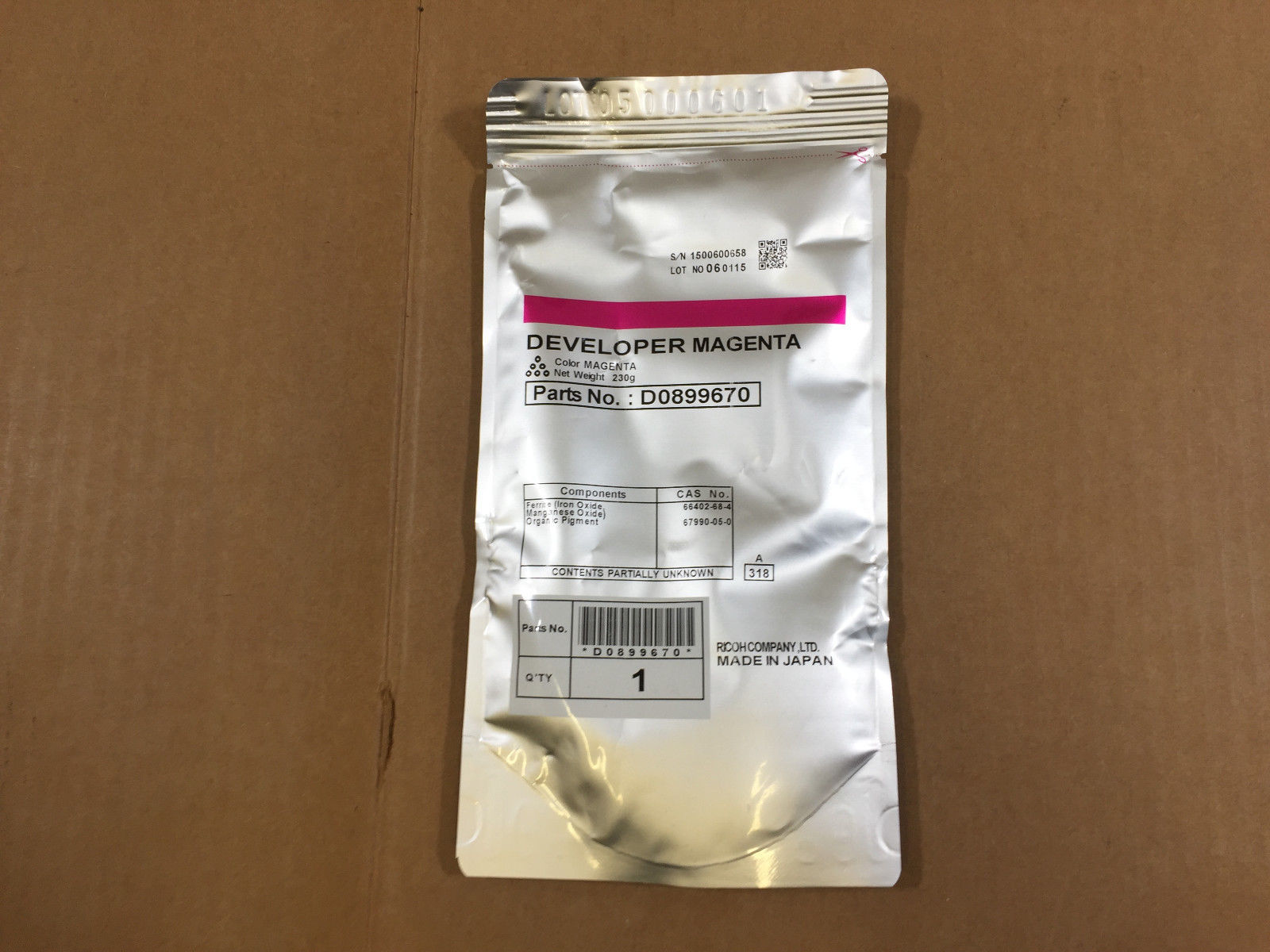OEM Ricoh Magenta Developer D0899670 230g for Aficio MP C3001 C3501 C450... - $43.55