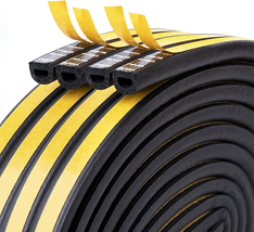 Door Weather Stripping, Soundproof Insulation Seal Strip  (Black, 33Ft) - $11.85