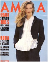 1989 Amica Vintage Fashion Magazine Gina Korfhage Denzel Washington Cher 1980s - £29.66 GBP