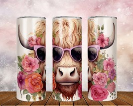 Skinny Tumbler with Straw, 20oz Highlander Cow, awd-t24 - £28.90 GBP