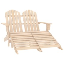 2-Seater Garden Adirondack Chair &amp; Ottoman Fir Wood - £67.69 GBP