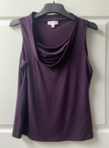 Calvin Klein Draped Sleeveless Knit Top Womens Size L Eggplant Layering ... - £10.80 GBP