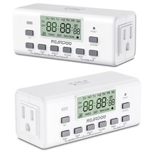 [2 Pack] Digital Timer For Lamp With Dual Outlets, Programmable Timer In... - £32.38 GBP