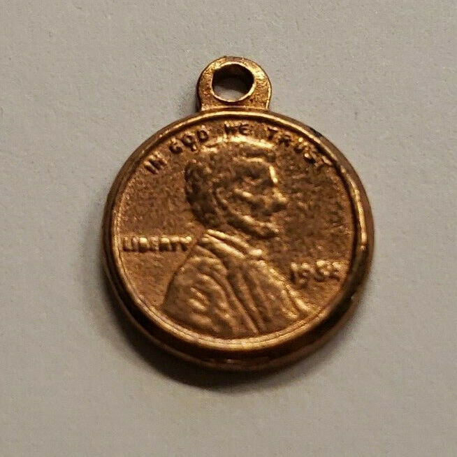 Primary image for Miniature US Lincoln Penny 1964 Mini Token Charm Pendant 3/8" New Old Stock
