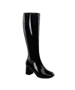 Sexy WIDE CALF Black Block Heel Retro Gogo Costume Knee Boots GOGO300WC/B - $95.67 CAD