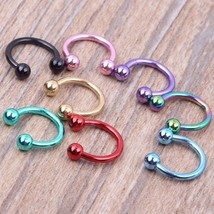 1piece Fashion stainless steel Horseshoe Fake Nose Ring C Clip BCR Septum Lip Pi - £8.10 GBP