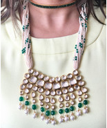 VeroniQ Trends-Indian Rani Haar Style in Pearls,Kundan/Polki Necklace,Em... - $75.00