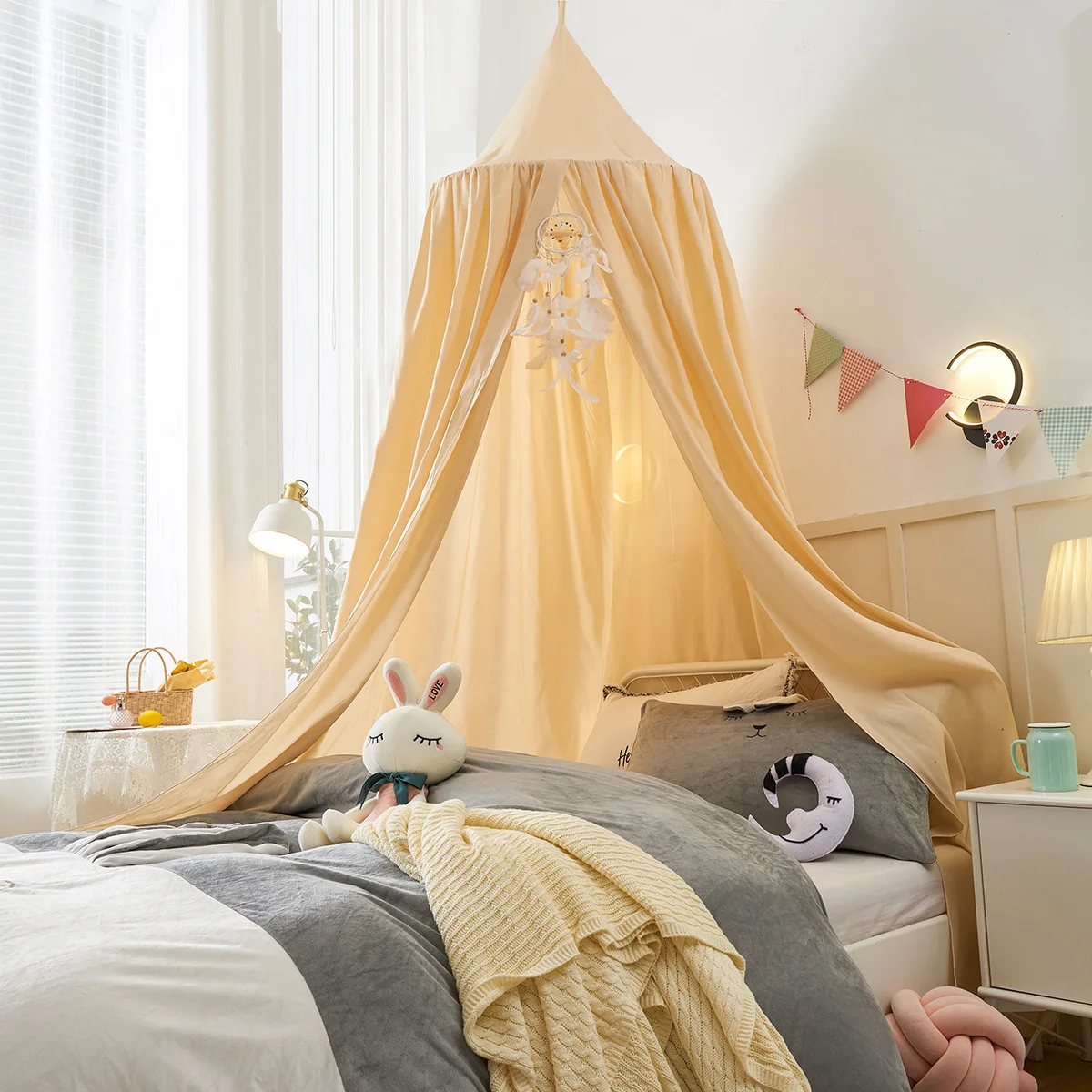 Kids Mosquito Net Baby Crib Curtain Girl Princess Hanging Bed Canopy Home - £44.42 GBP