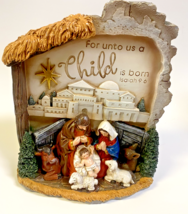 Nativity Scene Figurine/Plaque &quot;For Unto Us a Child is Born&quot;, New # AB-248 - €18,84 EUR