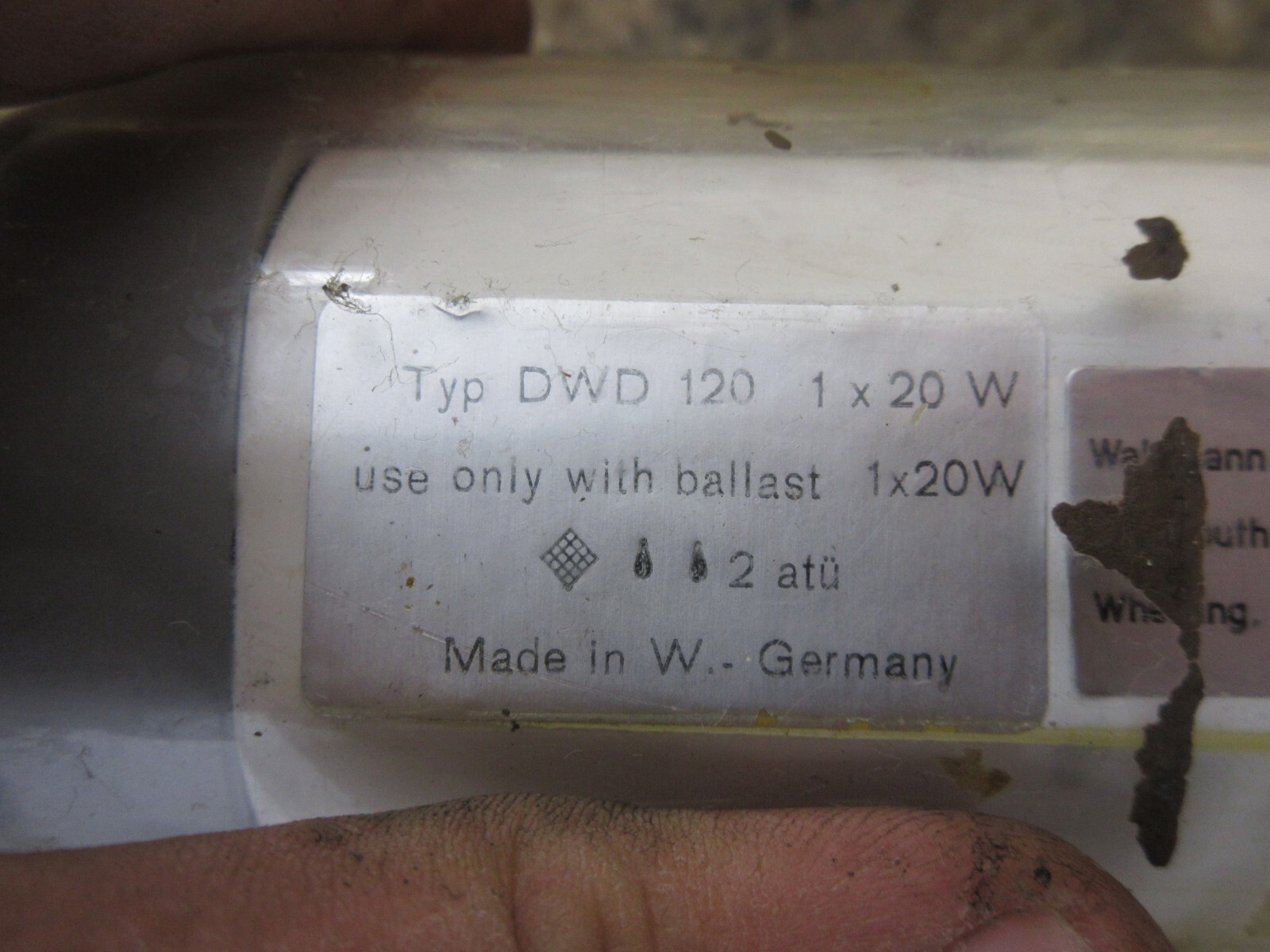 WALDMANN FLUORESCENT LAMP WORK LIGHT DWD 120 1X20W HARDINGE CHNC1 CNC LATHE Item image 3