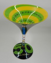 Lolita Collection 50 and Fabulous Hand-Painted Martini Glass Birthday Cocktail - $19.99