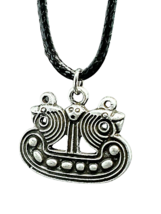 Viking Boat Pendant Longboat Drakkar Necklace Pewter Norse Pagan Bornholm - £4.80 GBP