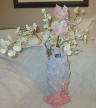 Vintage Royal Haegar Pink with Light Blue Leaf Vase R320 - £24.41 GBP