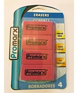Erasers, Set of 4, Promarx, Smear Free Erasers, Super Value, Rapid Erase... - £5.47 GBP