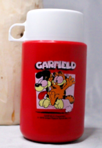 Garfield Thermos Red 1978 Jim Davis Complete Seals No Leaks Some Warping Inside - £9.04 GBP