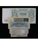 Belgium, Germany &amp; Russia Misc 4-Notes Lot Francs, Mark &amp; Rubles - $952.02 MXN