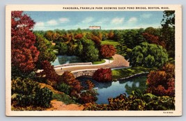Boston Franklin Park Duck Pond Panoramic Postcard VTG UNP birds eye brid... - £5.34 GBP