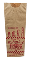 Colonial Restaurant Coffee Unused Paper Bag York Coffee Company PA penns... - $8.79